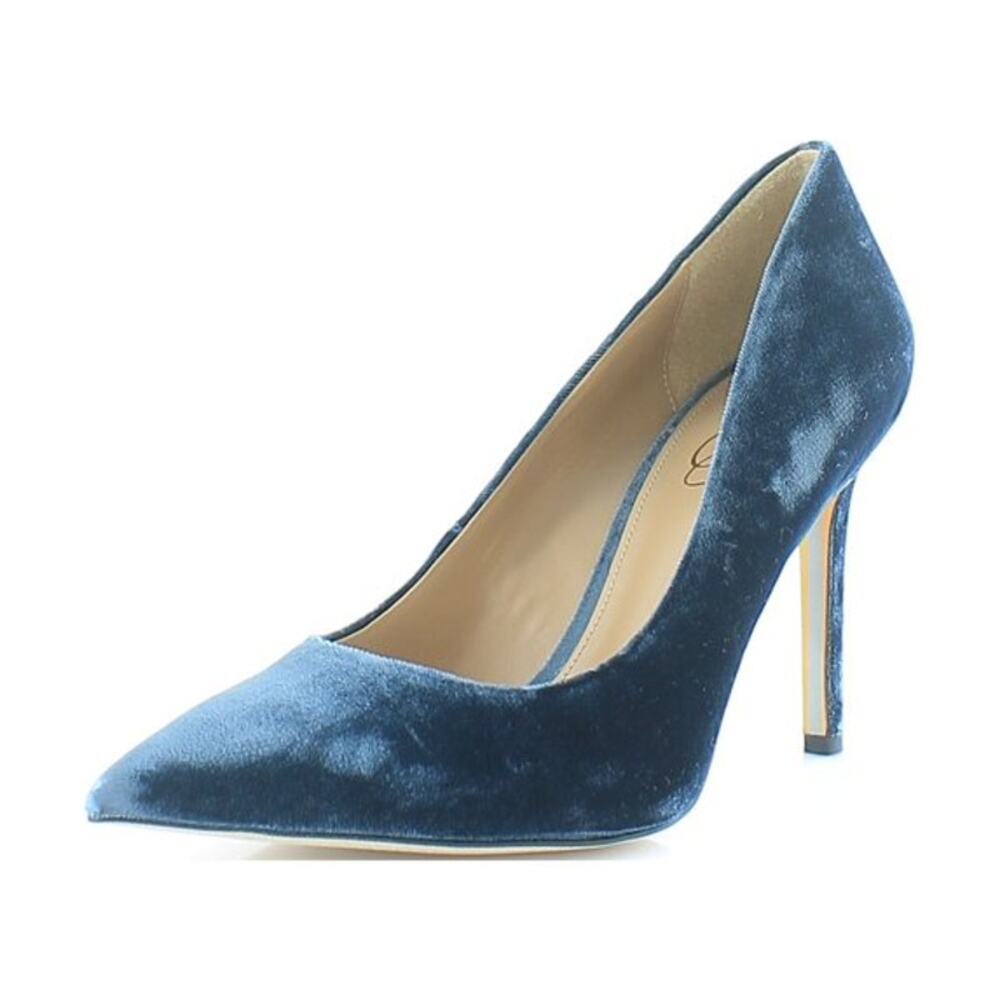 Sam Edelman Hazel Velvet Pointed Toe Stiletto Heel Pumps Deep Sapphire Blue 8